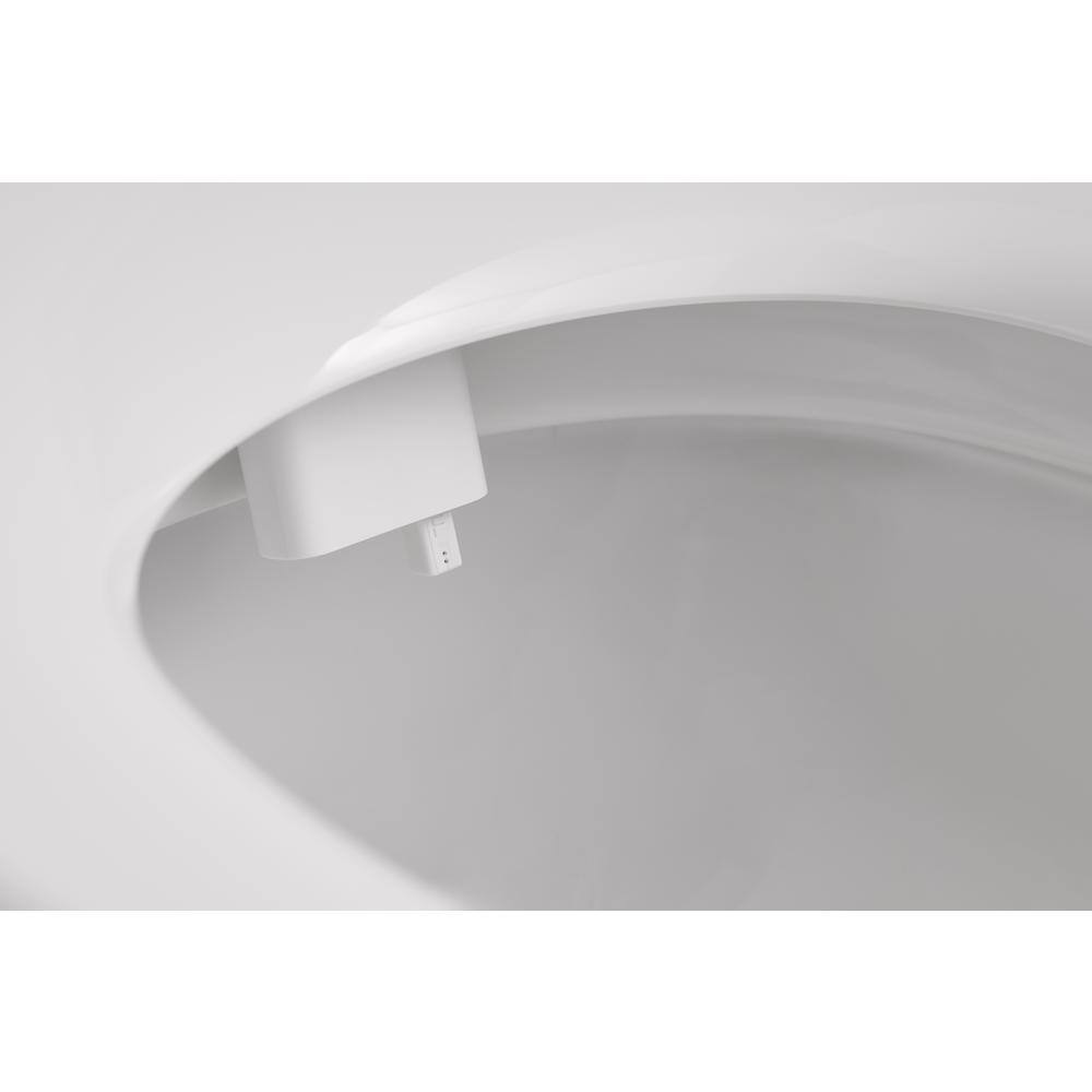White Manual Bidet Attachment with Dual Self-Cleaning Nozzles