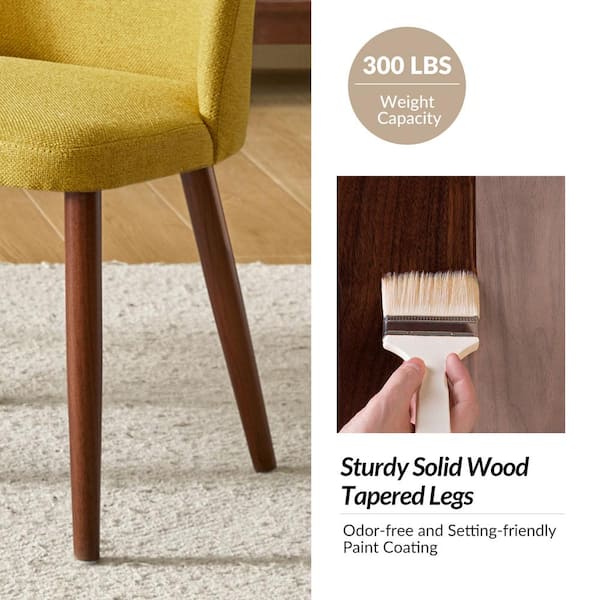 JAYDEN CREATION Eliseo Mustard Upholstered Back Dining Chair