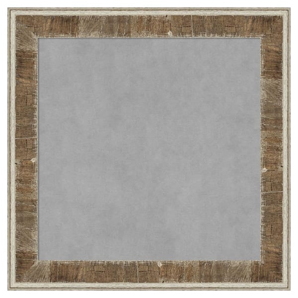 Amanti Art Farmhouse Brown Narrow 25 in. x 25 in. Framed Magnetic Board