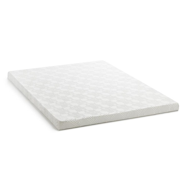 Lucid Comfort Collection 3 in. Gel and Aloe Infused Memory Foam Topper - Full, Blue