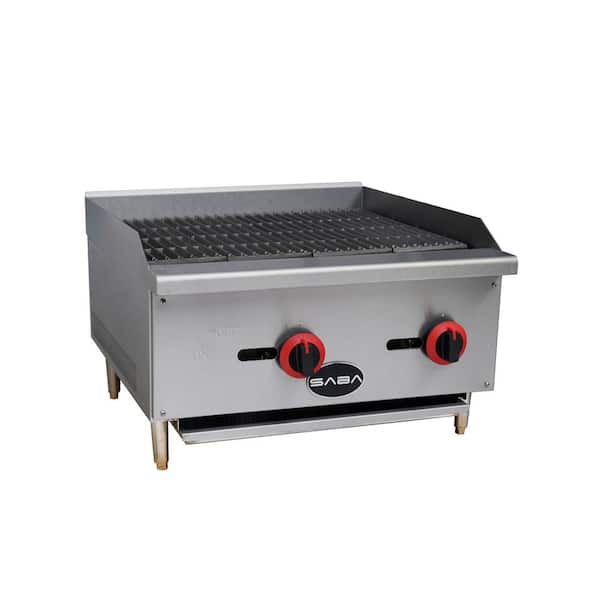 SABA 24 in. Gas Cooktop Charbroiler in Stainless Steel with 2 Burners