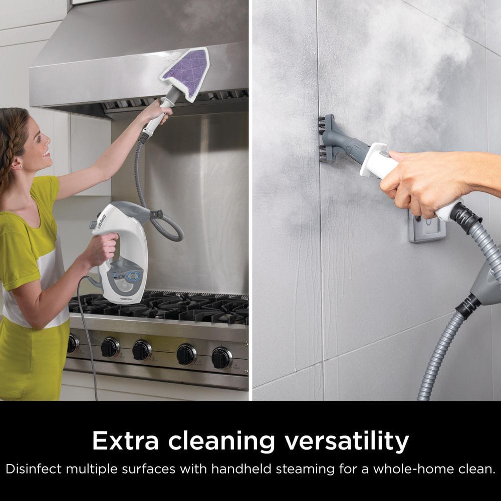 White Handheld 2-in-1 Steam Pocket Mop with Hardwood Steamer