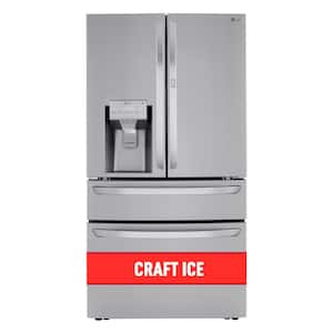 23 cu. ft. Door-In-Door 4-Door French Door Refrigerator, Dual and Craft Ice in PrintProof Stainless Steel, Counter Depth