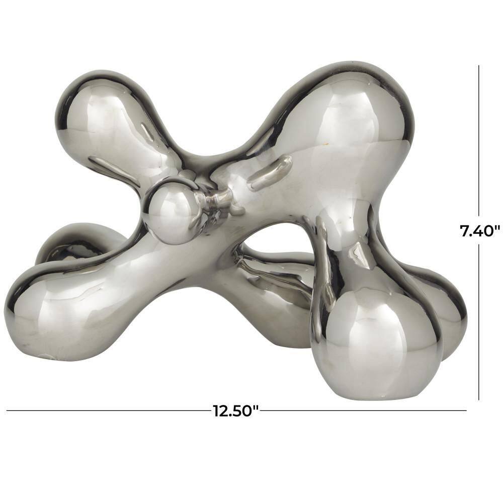 Silver Porcelain Abstract Decorative Sculpture