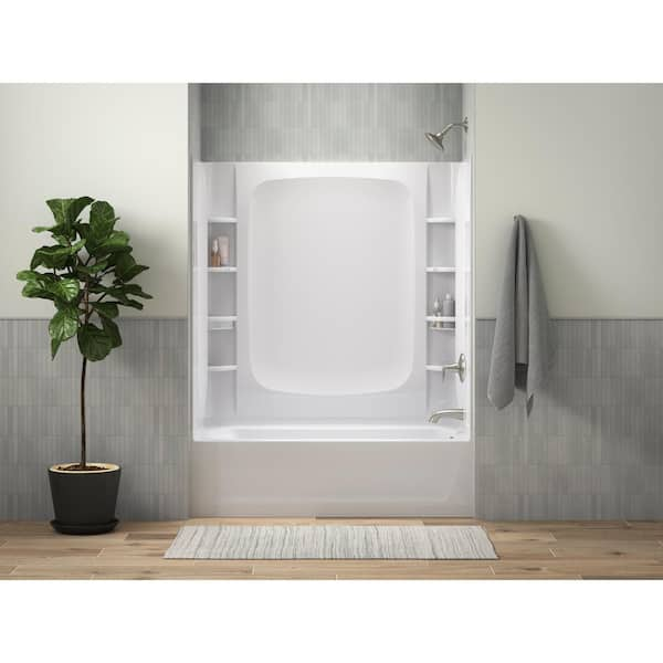 STERLING STORE+ 5 ft. Right-Hand Drain Rectangular Alcove Bathtub with Wall  Set and 12-Piece Accessory Set in White 71171720-0-12 - The Home Depot