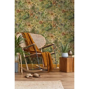Vintage Floral Peacock Multicolored Non-Pasted Wallpaper (Covers 56 sq. ft.)