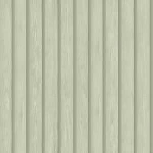 Faux Wood Slat Soft Green Non-Pasted Wallpaper (Covers 56 sq. ft.)