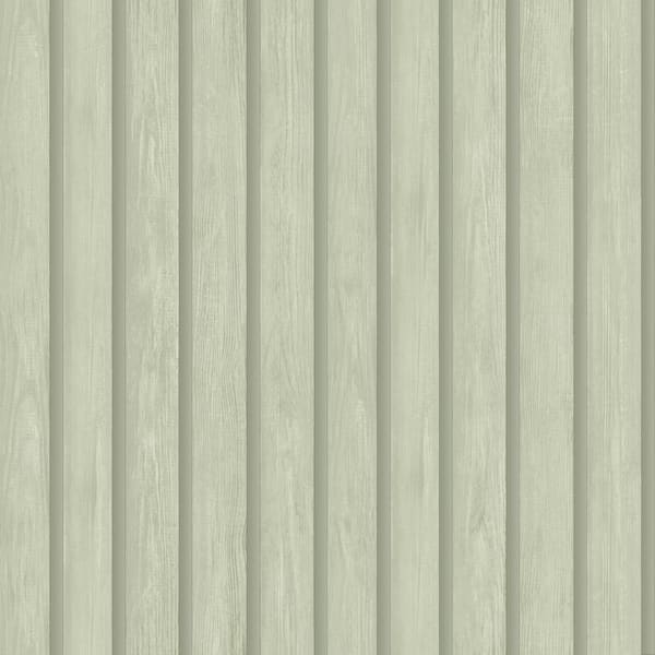 HOLDEN Faux Wood Slat Soft Green Non-Pasted Wallpaper (Covers 56 sq. ft.)