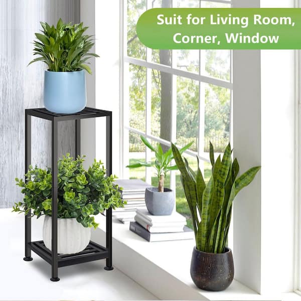 Wrought Iron Metal Plant Stand with Heavy Duty for Patio, Garden
