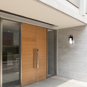 Medium 1-Light Black Integrated LED Outdoor Wall Sconce