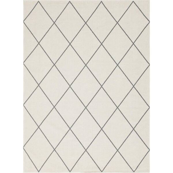 Unique Loom Decatur Diamond Ivory/Gray 8 ft. 5 in. x 11 ft. 4 in. Area Rug 3148075 The Home Depot
