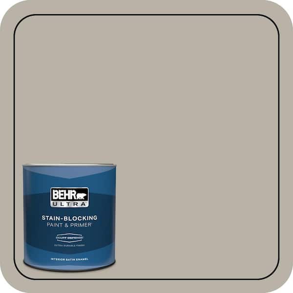 BEHR ULTRA 1 qt. Home Decorators Collection #HDC-CL-27G Rushmore Gray Extra Durable Satin Enamel Interior Paint & Primer