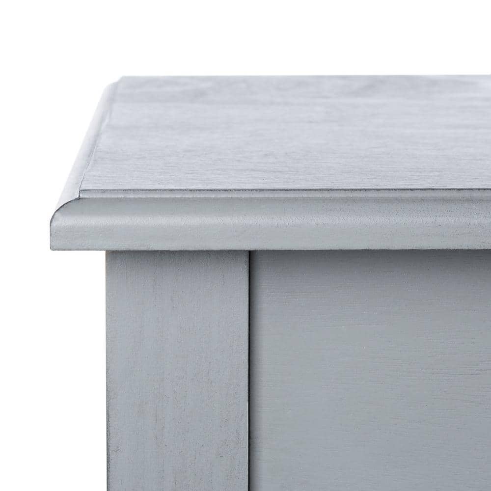 Crossed X Distressed Grey Solid Wood Writing Desk with Drawer