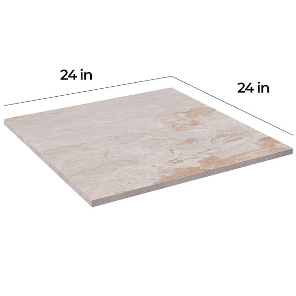 Corso Italia Flagstone Gold 24 in. x 24 in. x 0.75 in. Stone Look Porcelain Paver
