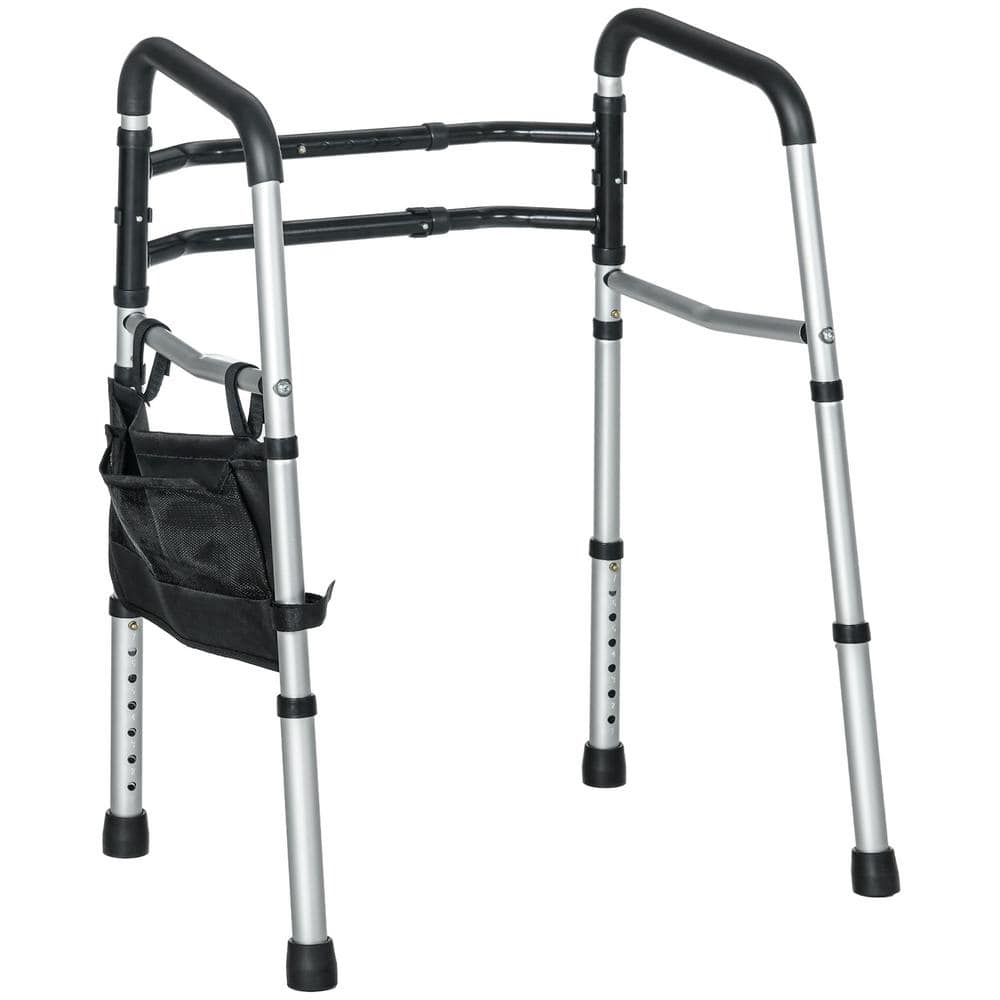 2 in-1 Adjustable Height Width Stand-Alone Toilet Safety Rails, 300 lbs. St