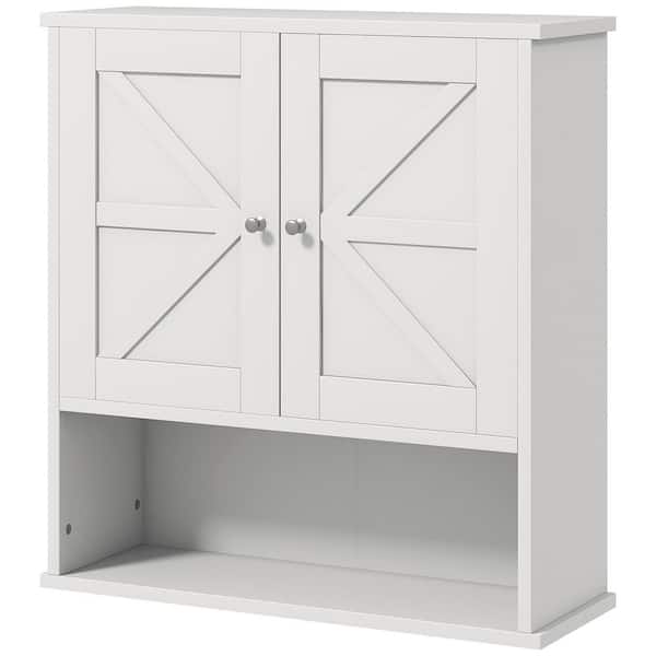 22.75 in. W x 24.25 in. H Rectangular White MDF Surface Mount Medicine Cabinet without Mirror, with Adjustable Shelf