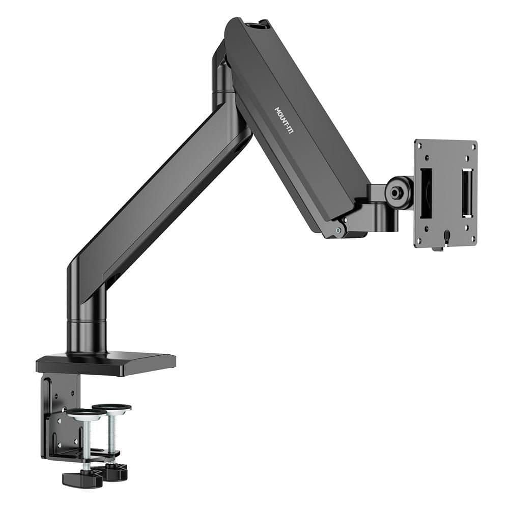 Monitor Bench Mount mount-it! Heavy-Duty Single Monitor Desk Mount with Gas Spring Arm for ...