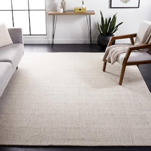 Abstract Ivory/Light Gray 8 ft. x 8 ft. Speckled Square Area Rug