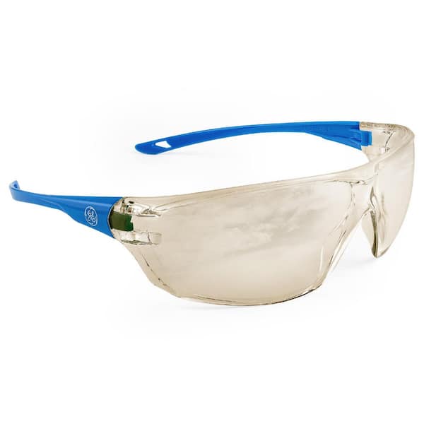 03 Series Blue Frame Safety Glasses w/ Mirror Anti-Fog Lens-ANSI Certified GE103MAF