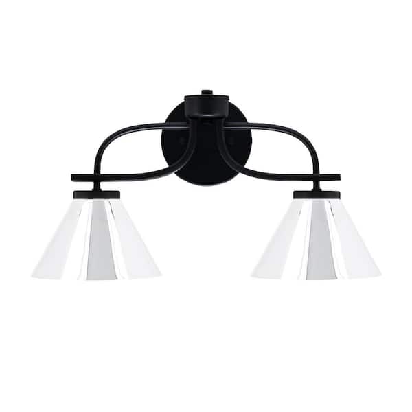 Unbranded Olympia 18.5 in. 2-Light Matte Black Vanity Light