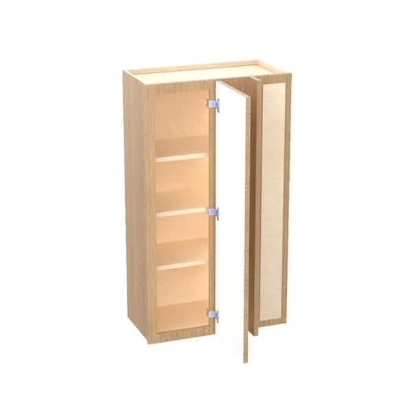 Home Decorators Collection Franklin 24 in. W x 12 in. D x 42 in. H Assembled Plywood Blind Wall Kitchen Cabinet in Vanguard Oak with Soft Close RH