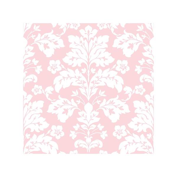 Chesapeake Camila Pink Modern Damask Paper Strippable Roll Wallpaper (Covers 56.4 sq. ft.)