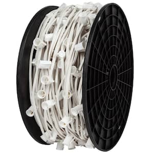 500 ft. C7/E12 Christmas Light Socket Stringer Spool with 12 in. Spacing, White Wire
