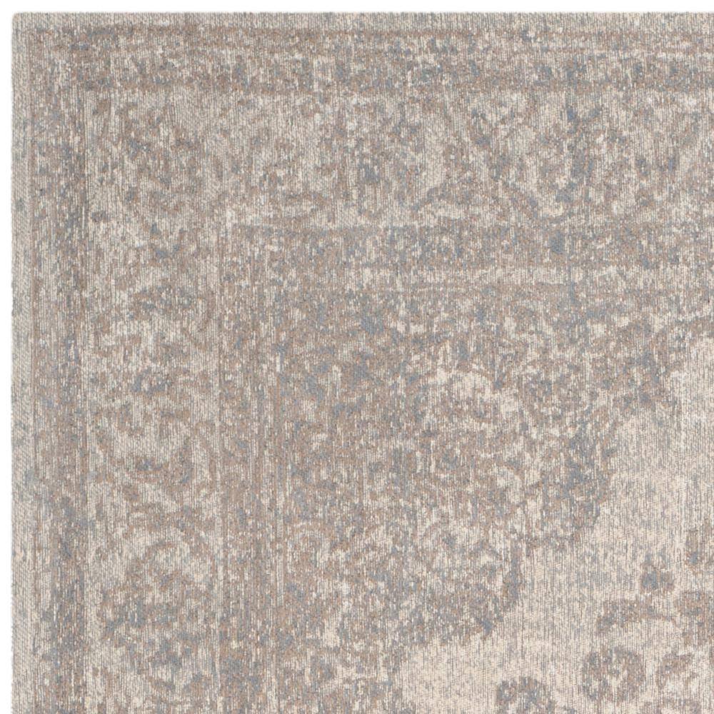 Classic Vintage Gray and Beige Rectangular Cotton Area Rug 6' x 9'