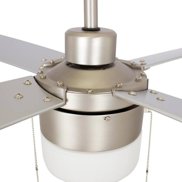 Carro Hutton 52 in. LED Indoor Brushed Nickel Ceiling Fan with Light Kit and Pull Chain