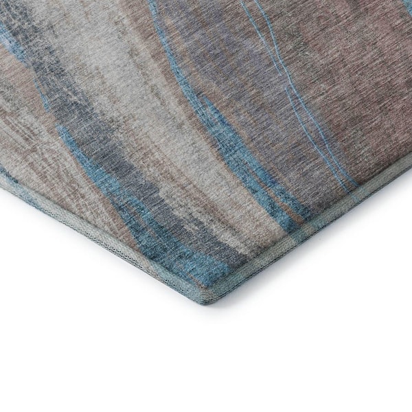 Mayfield Premium Machine Washable Abstract AMF2036 Brown 3 ft. x 4 ft. Area Rug