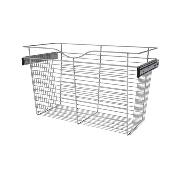 18 in. H x 30 in. W Chrome Steel 1-Drawer Wide Mesh Wire Basket