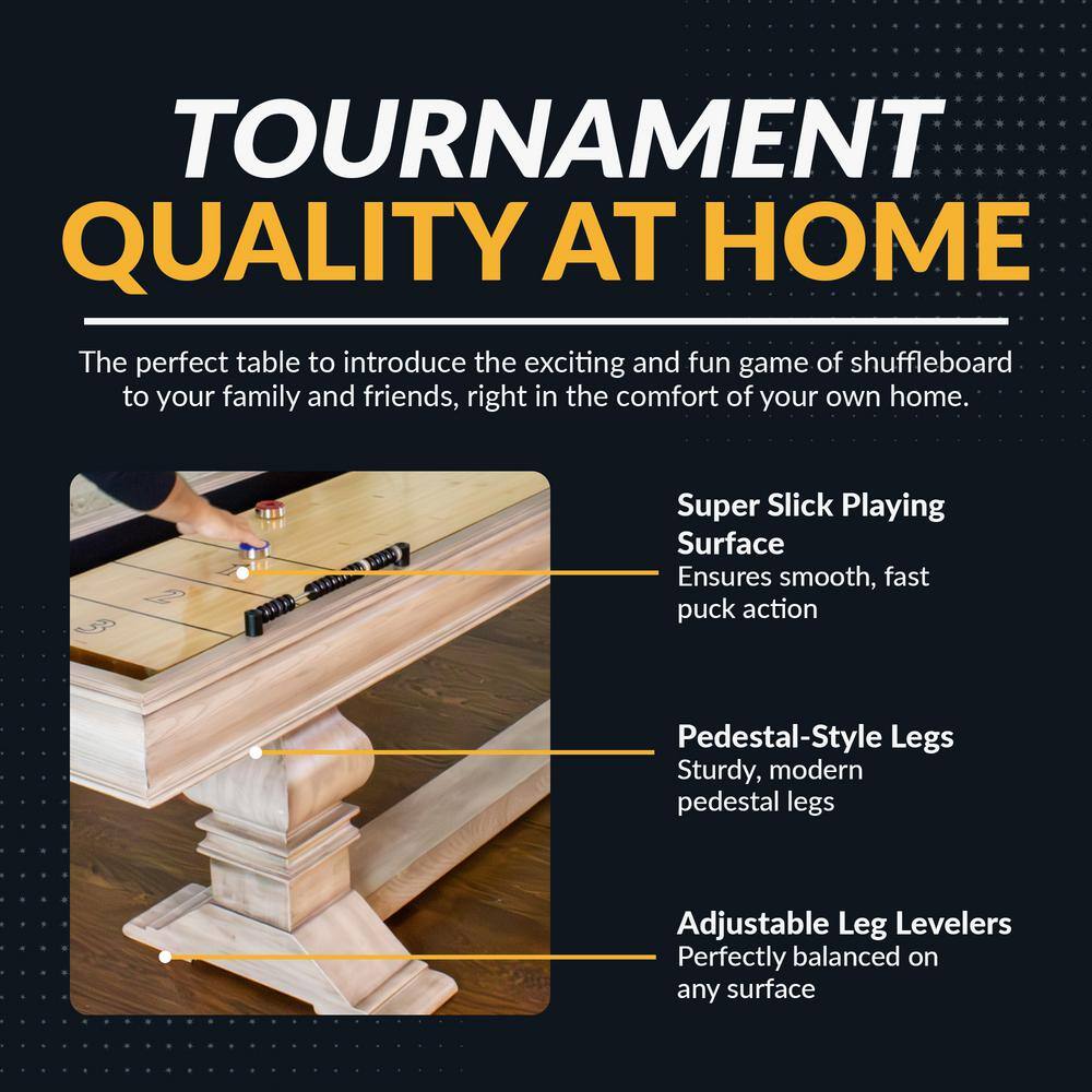 Montecito 12' Driftwood Hardwood Shuffleboard Table