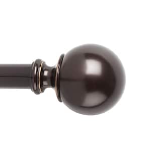 Ethan 36 in. x 72 in. Easy-Install Optional No Tools Adjustable 1 in. Single Rod Kit in Bronze with Ball Finials
