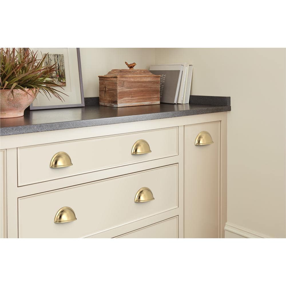Elegant Brushed Bronze Cup Pull with Mounting Hardware