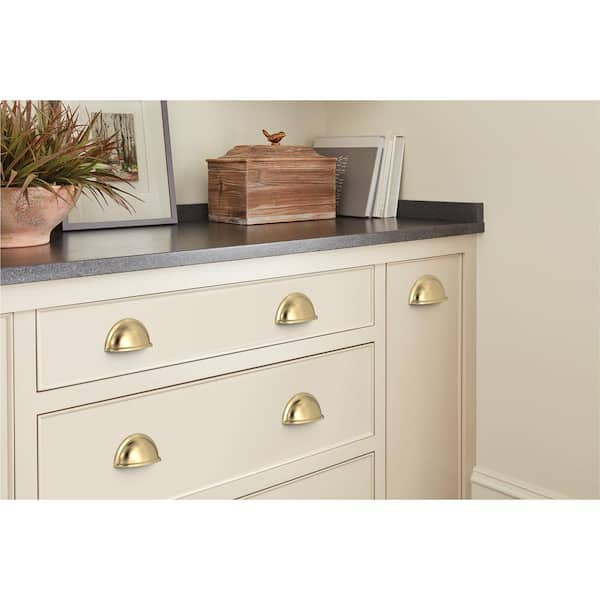 Cup Pulls 3 in. (76mm) Traditional Champagne Bronze Cabinet Cup Pull
