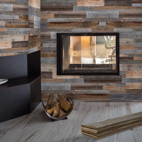 Farmhouse Decoration Square 10 in. x 6 in. x 6 in. 3D Vintage Wall Panels Wood Planks (30 sq. ft. / 42-Pieces)