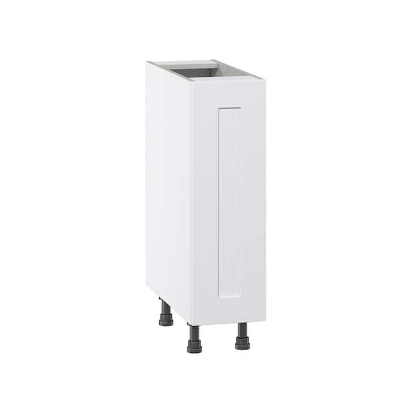 J COLLECTION Roseland 9 in. W x 24 in. D x 34.5 in. H Assembled Shaker Full Height Door Base Kitchen Cabinet in Warm White