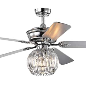 Dalinger 52 in. Chrome Indoor Remote Controlled Ceiling Fan with Light Kit