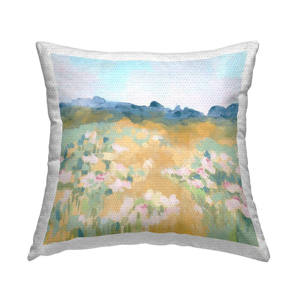 Floral Meadow Landscape Multi-Color Square Outdoor Throw Pillow price history on PriceWatchPro