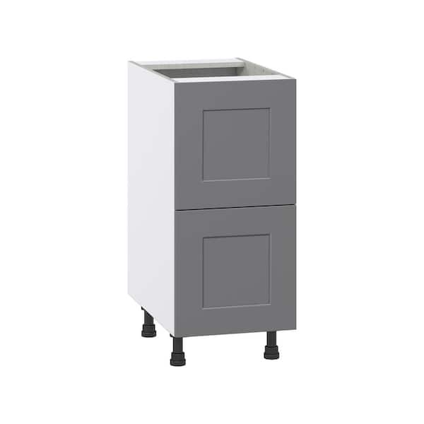 J COLLECTION Bristol Painted Slate Gray Shaker Assembled Base Kitchen ...