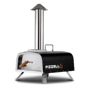 Portable Pellet Pizza Oven Outdoor Pizza Ovens Wood Fired Pizza Oven Included Pizza Stone, Pizza Peel 12 in. - Black