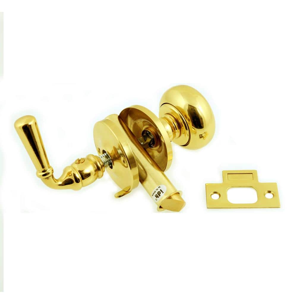 Classic Brass Door Handle Smooth With Floral Curved End