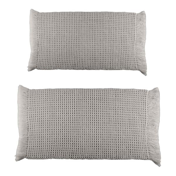 Gray 2 Piece Waffle Bath Mat Set