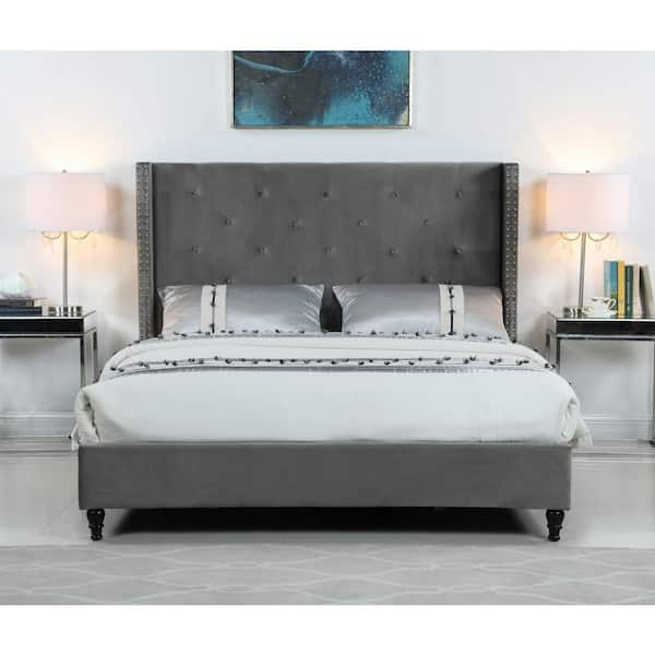 high back upholstered bed frame