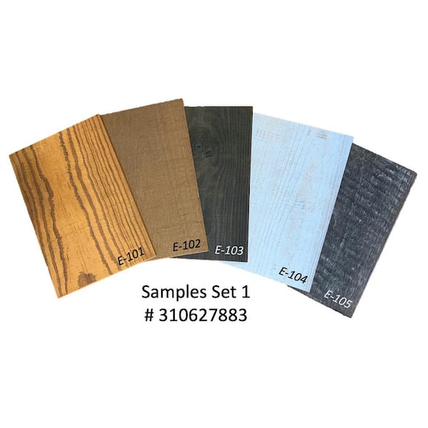 Easy Planking Thermo-treated Samples (SAM1) 1/4 in. x 5 in. x 0.7 ft. Mixed-Color Barn Wood Wall Planks (1.5 Sq. ft. per 5-Pack)
