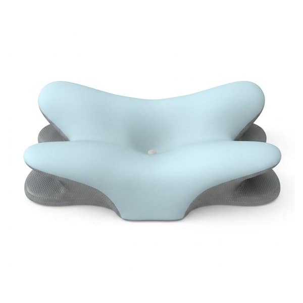 Cervical Neck Pillow for Pain Relief, Memory Foam Ergonomic Pillow for Neck Support, Blue Gray