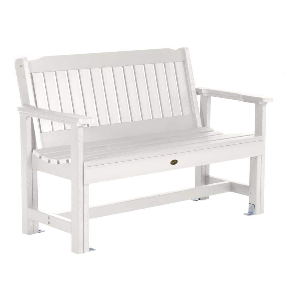 Highwood Exeter 52 in. 2Person White Plastic Outdoor Bench CMBENSQ42