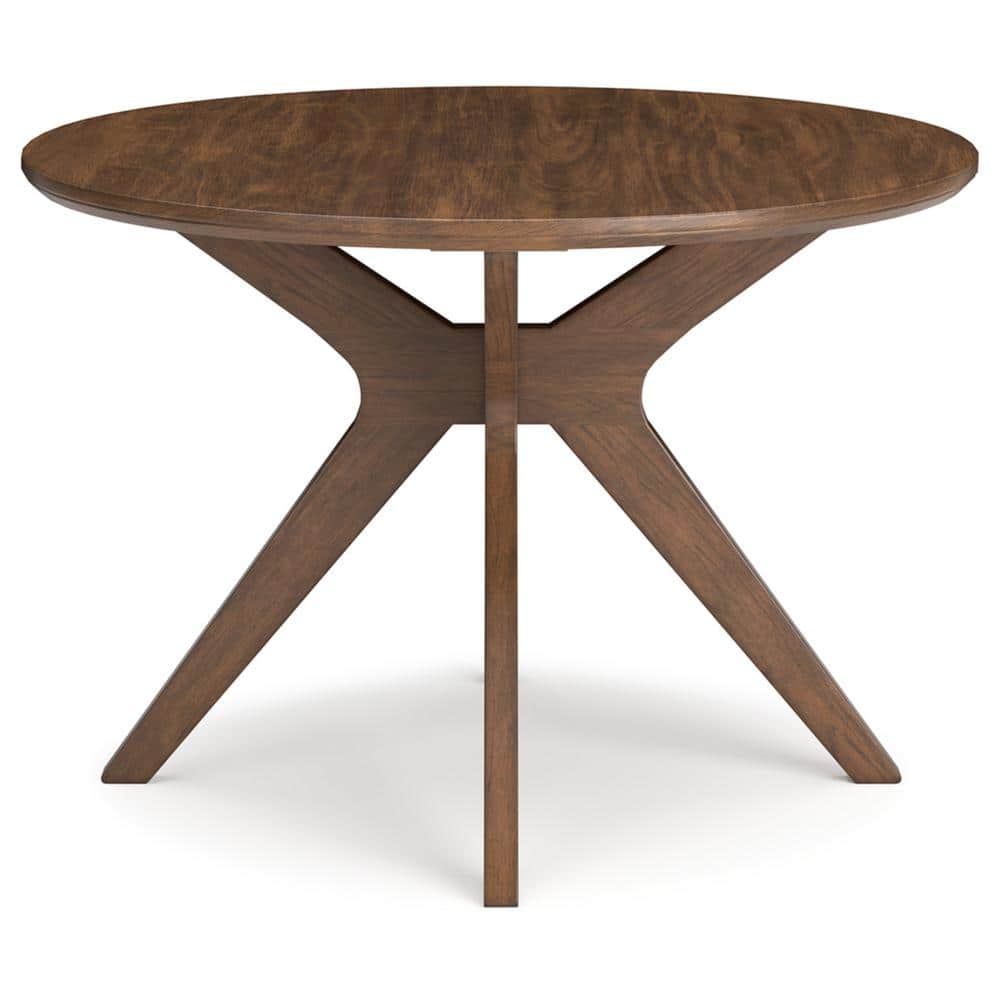 Brown Round Extendable Wood Dining Table