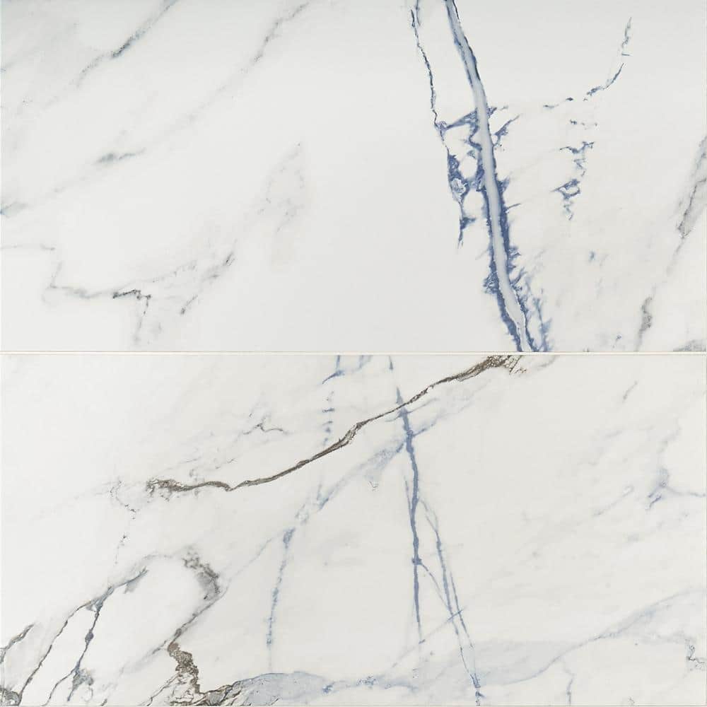Calacatta Cyanic 12x24 Matte Porcelain Wall and Floor Tile
