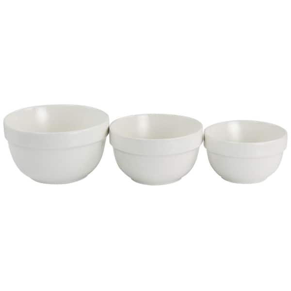 Nambe Duets Nesting Mixing Bowls, 3 Piece Set (small, Medium, And Large),  Round Porcelain Prep Bowl, White, Kitchen, Cooking, And Baking Bowls :  Target